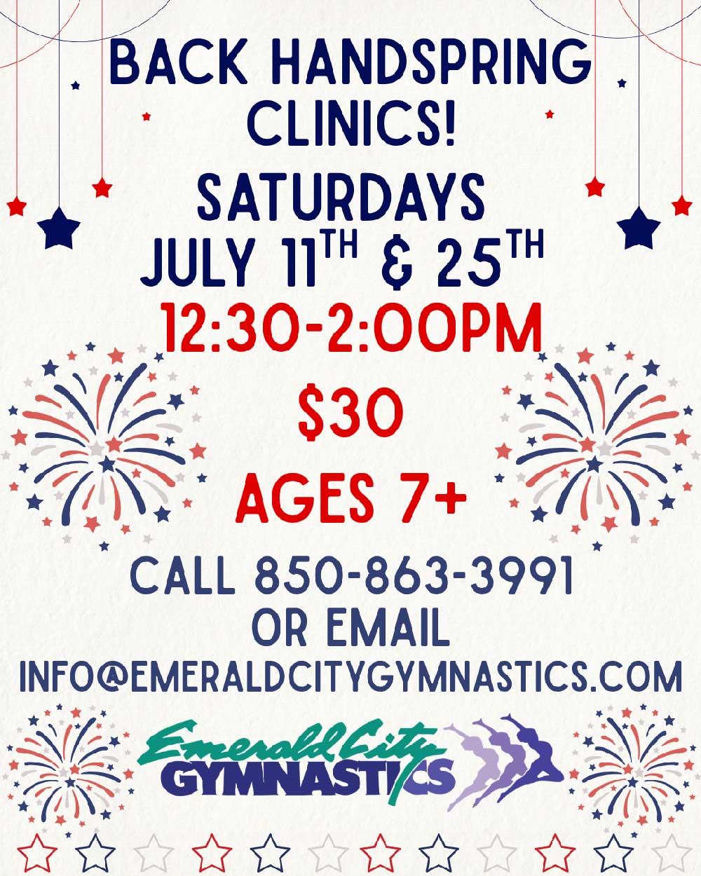 July 2026 Back HandSpring Clinics